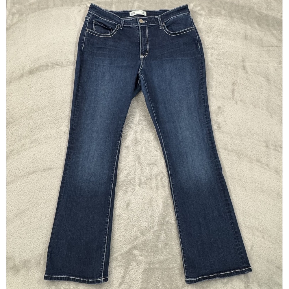 BKE Gabby Jeans Womens 31x31.5 Curvy Original Bootcut Stretch Dark Blue Western